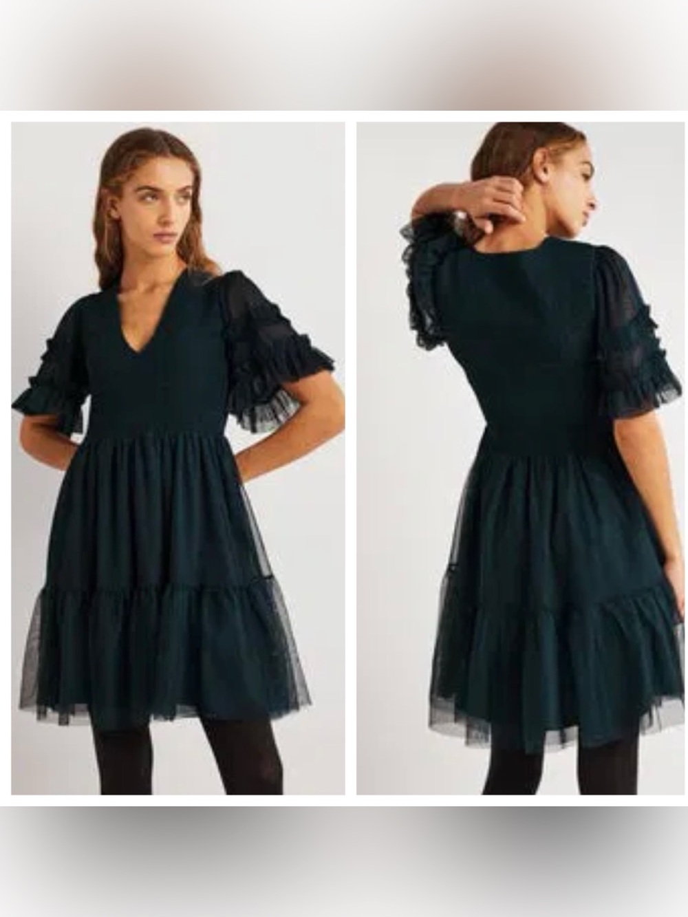 BODEN Tulle Smocked Mini
Party Dress in dark teal sz 8